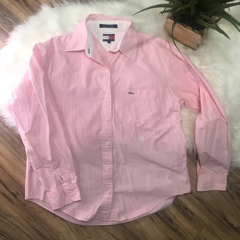 [Tommy Hilfiger] Pink & White Button Down Shirt